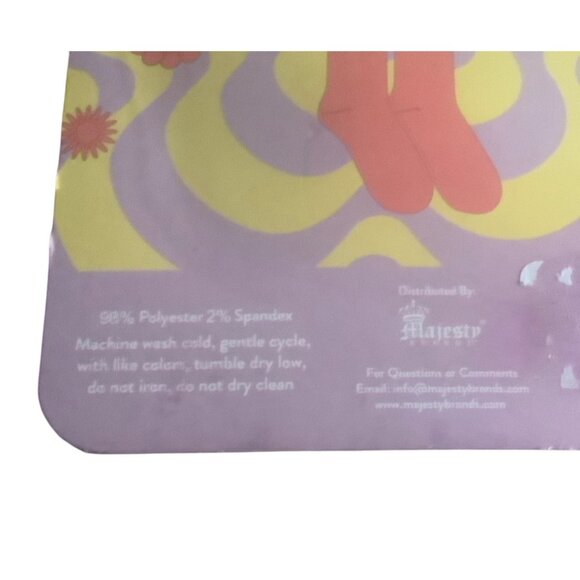 Flower Power Ladies Crew Socks Shoe Size 4-10 98% Polyester 2% Spandex By Majest - Picture 3 of 6